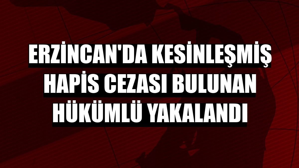 Erzincan'da kesinleşmiş hapis cezası bulunan hükümlü yakalandı