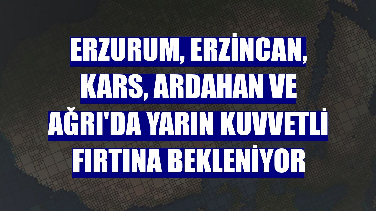 Erzurum, Erzincan, Kars, Ardahan ve Ağrı'da yarın kuvvetli fırtına bekleniyor