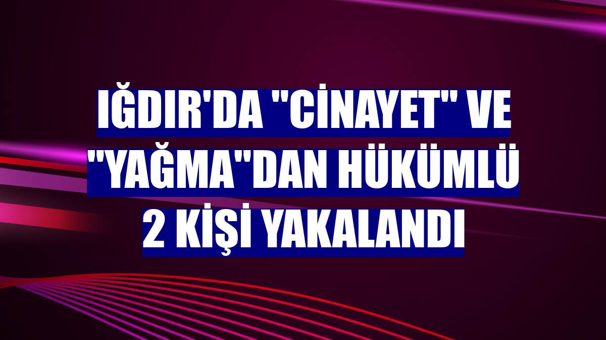 Iğdır'da "cinayet" ve "yağma"dan hükümlü 2 kişi yakalandı
