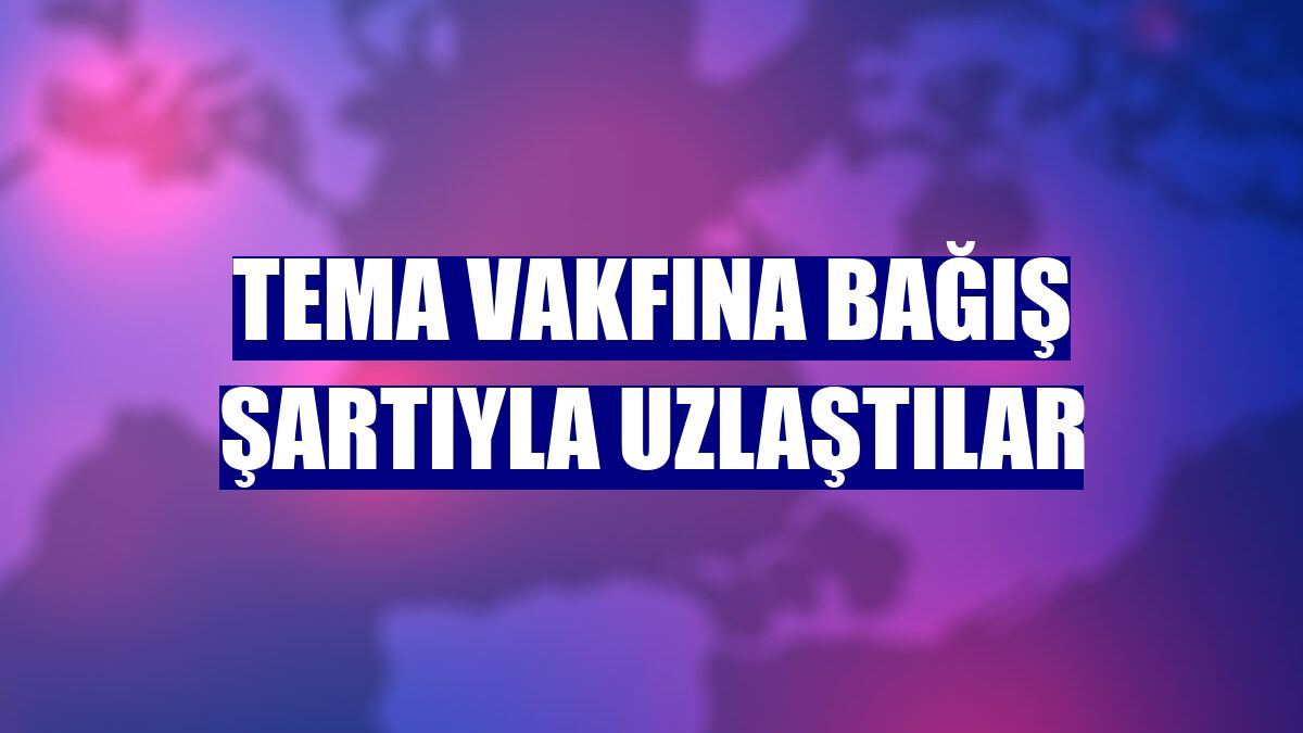 TEMA Vakfına bağış şartıyla uzlaştılar