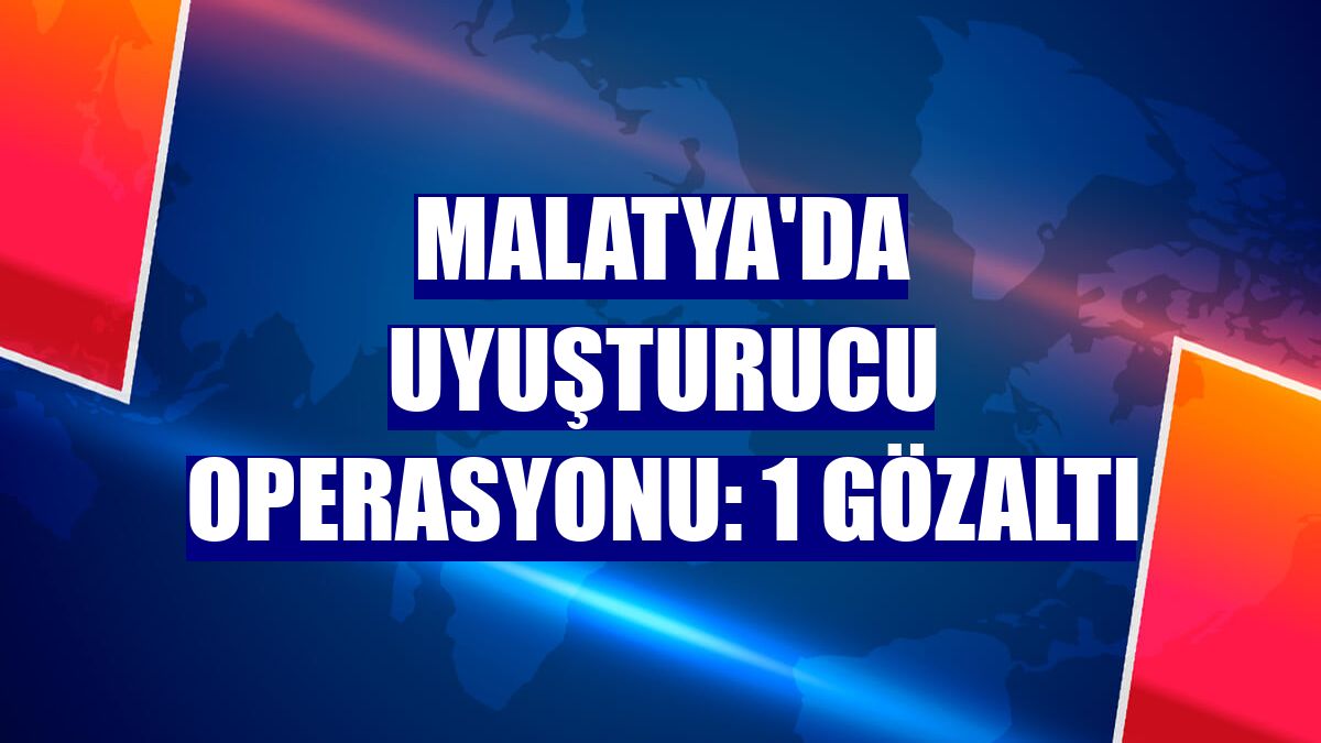 Malatya'da uyuşturucu operasyonu: 1 gözaltı