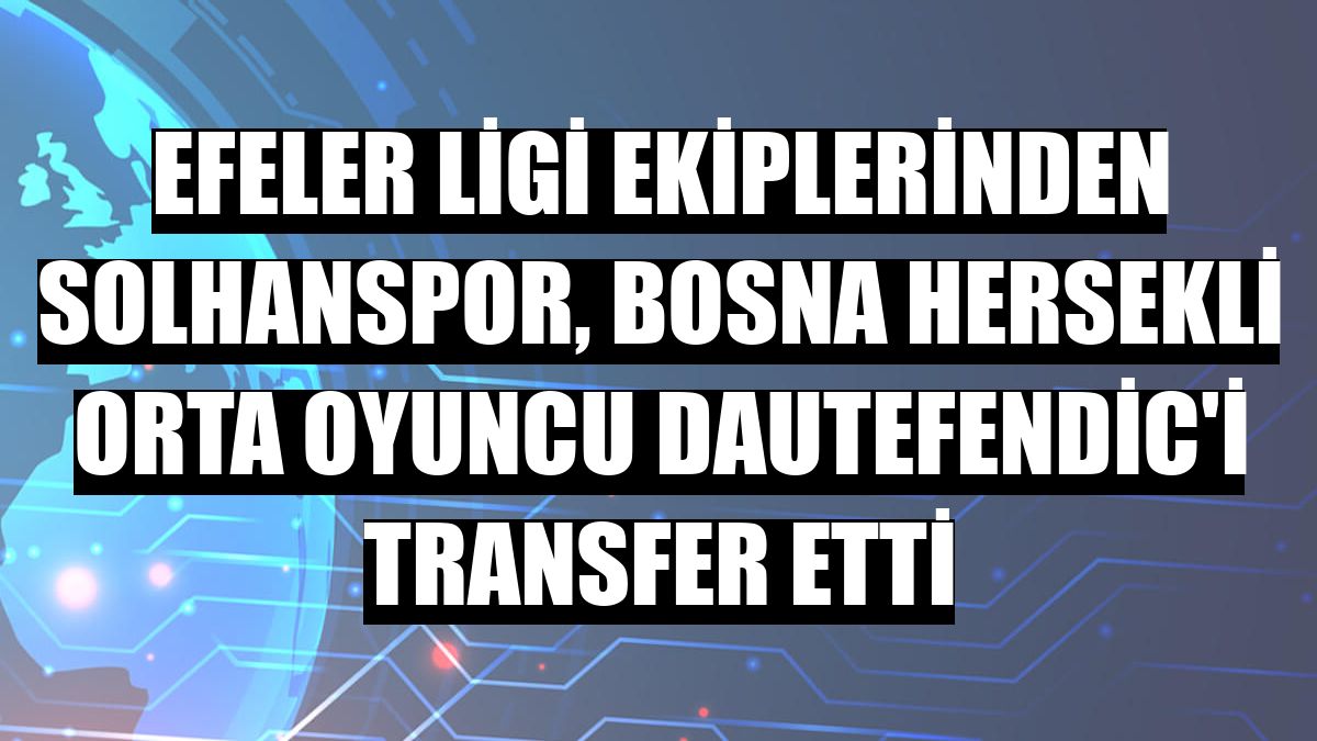 Efeler Ligi ekiplerinden Solhanspor, Bosna Hersekli orta oyuncu Dautefendic'i transfer etti