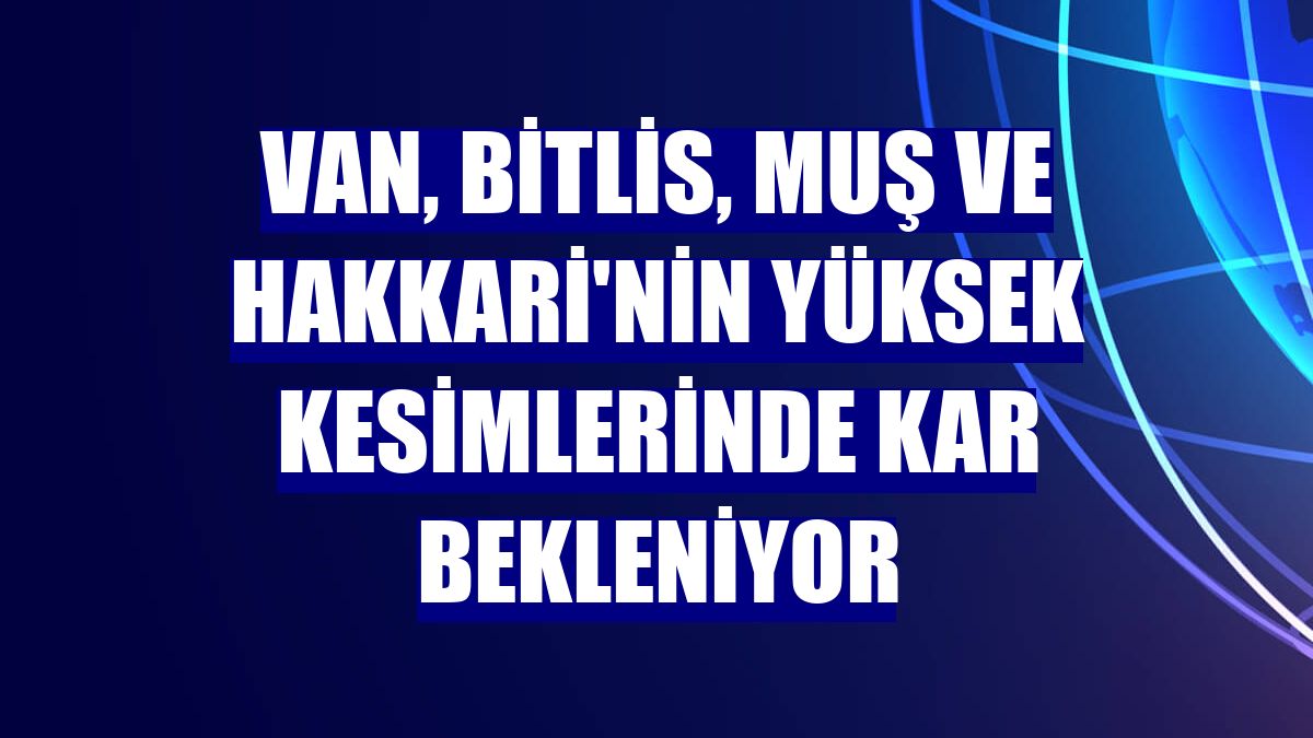 Van, Bitlis, Muş ve Hakkari'nin yüksek kesimlerinde kar bekleniyor