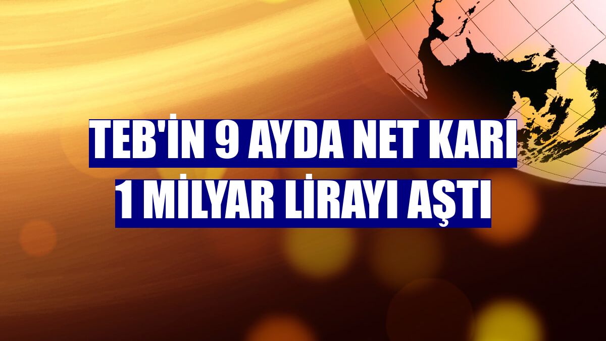 TEB'in 9 ayda net karı 1 milyar lirayı aştı
