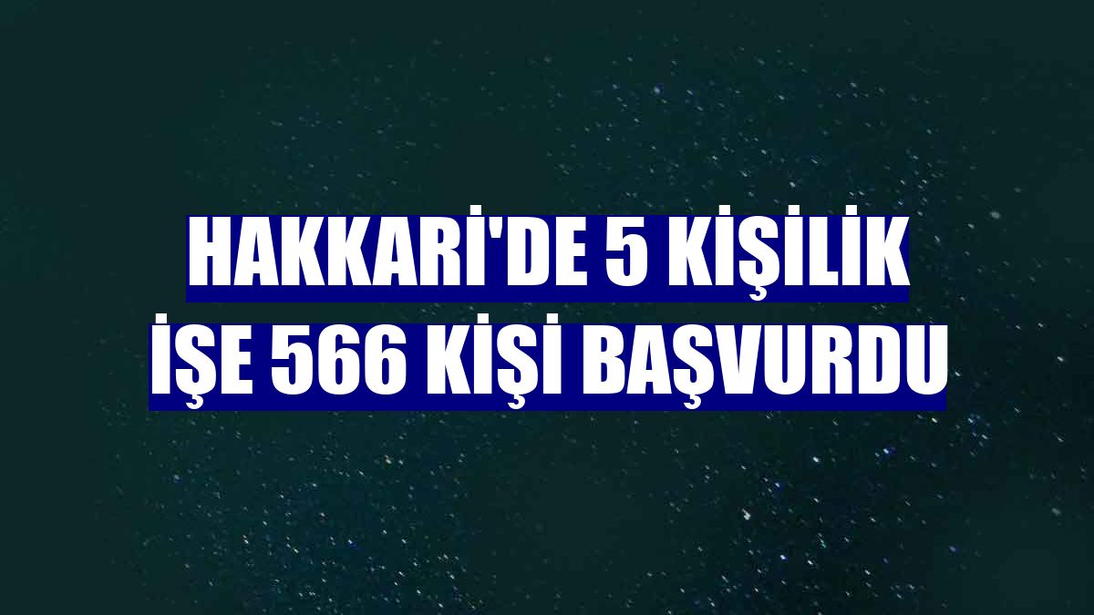 Hakkari'de 5 kişilik işe 566 kişi başvurdu