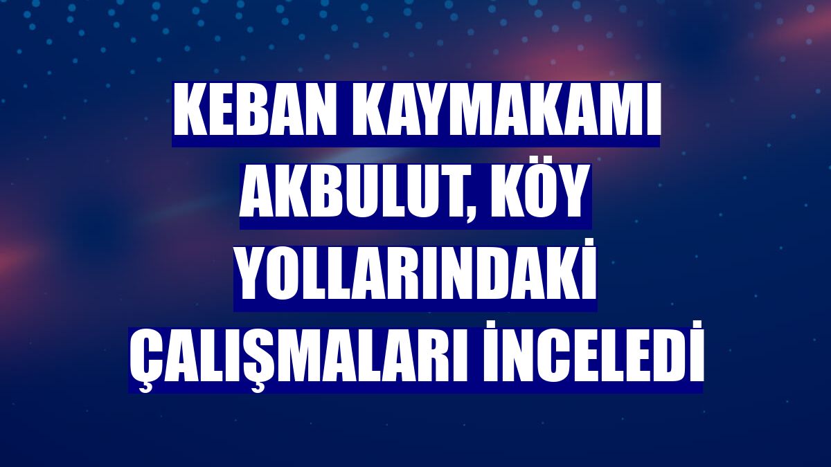 Keban Kaymakamı Akbulut, köy yollarındaki çalışmaları inceledi