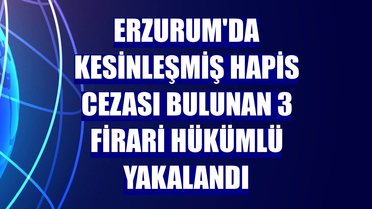 Erzurum'da kesinleşmiş hapis cezası bulunan 3 firari hükümlü yakalandı