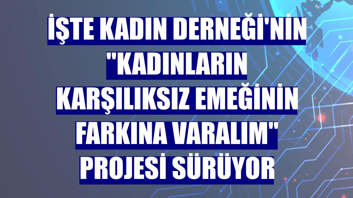 İşte Kadın Derneği'nin "Kadınların Karşılıksız Emeğinin Farkına Varalım" projesi sürüyor