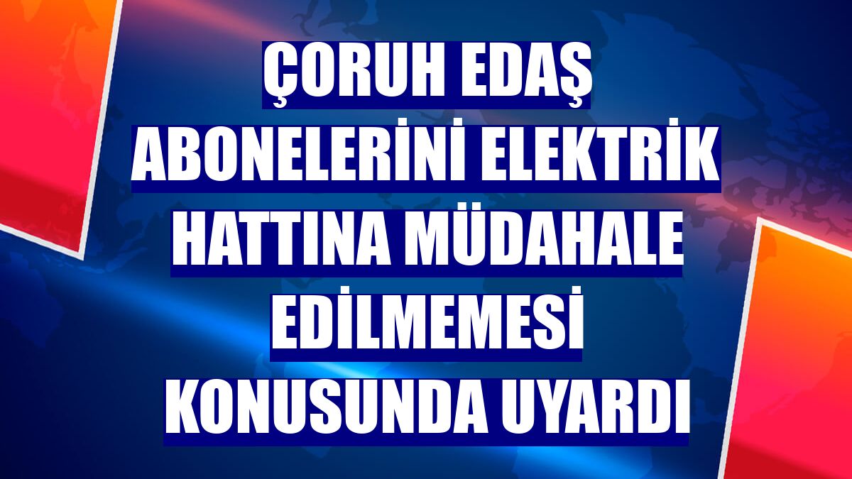 Çoruh EDAŞ abonelerini elektrik hattına müdahale edilmemesi konusunda uyardı