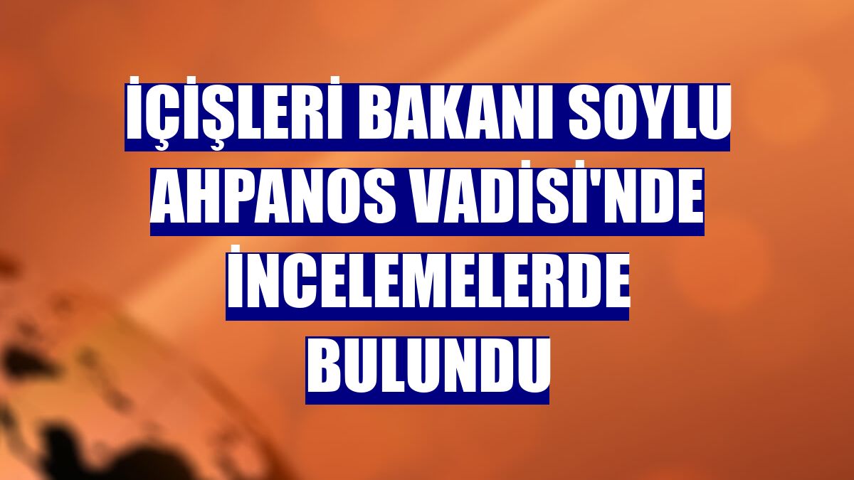 İçişleri Bakanı Soylu Ahpanos Vadisi'nde incelemelerde bulundu