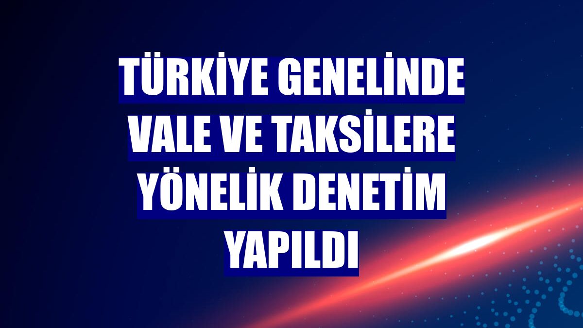 Türkiye genelinde vale ve taksilere yönelik denetim yapıldı