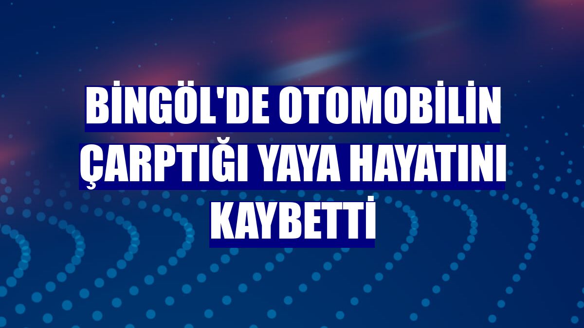 Bingöl'de otomobilin çarptığı yaya hayatını kaybetti
