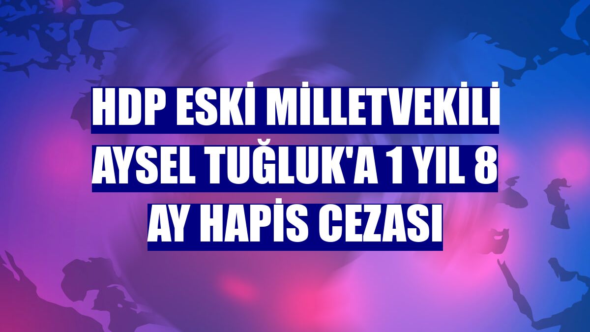HDP eski milletvekili Aysel Tuğluk'a 1 yıl 8 ay hapis cezası