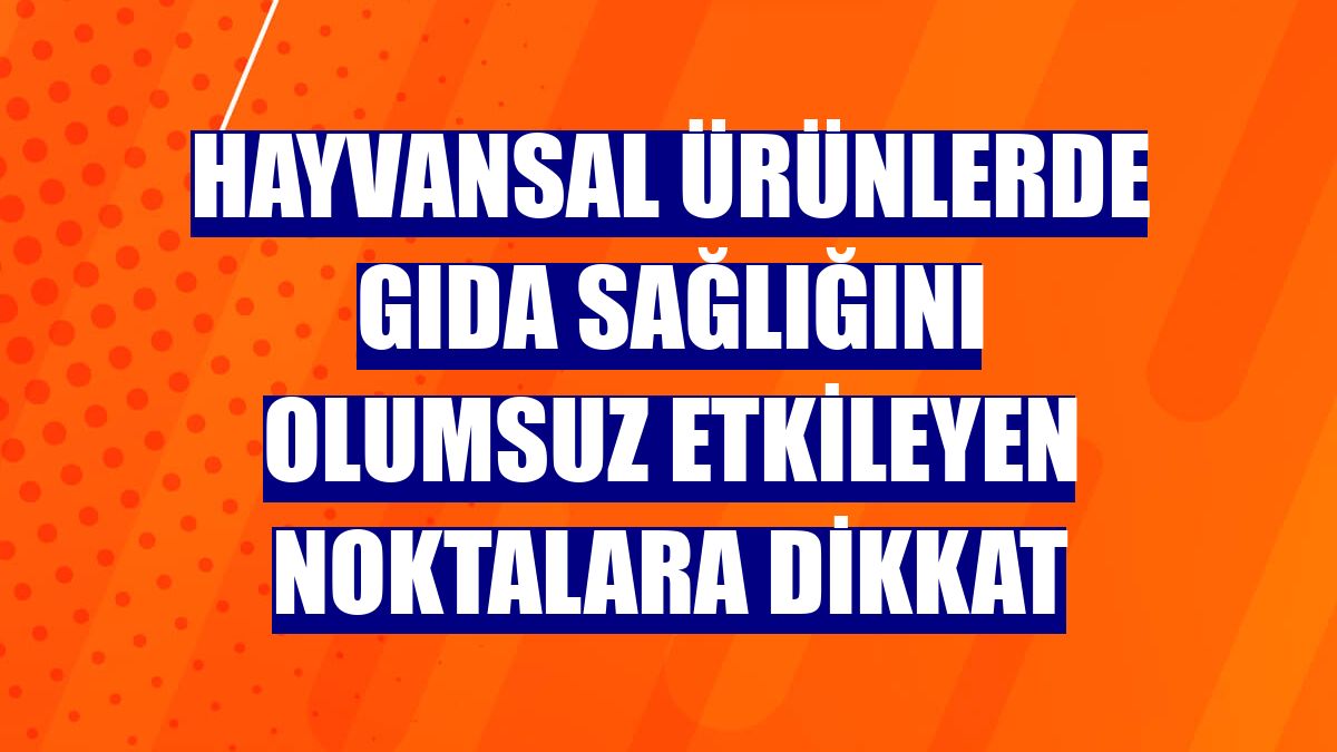 Hayvansal ürünlerde gıda sağlığını olumsuz etkileyen noktalara dikkat