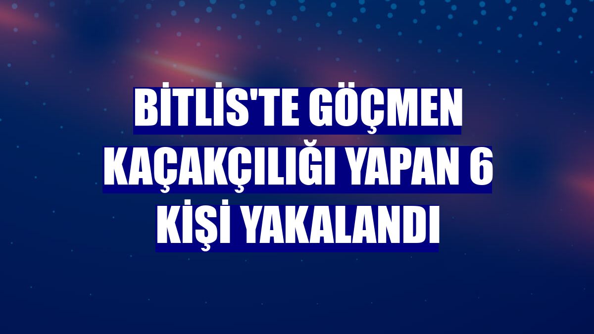 Bitlis'te göçmen kaçakçılığı yapan 6 kişi yakalandı