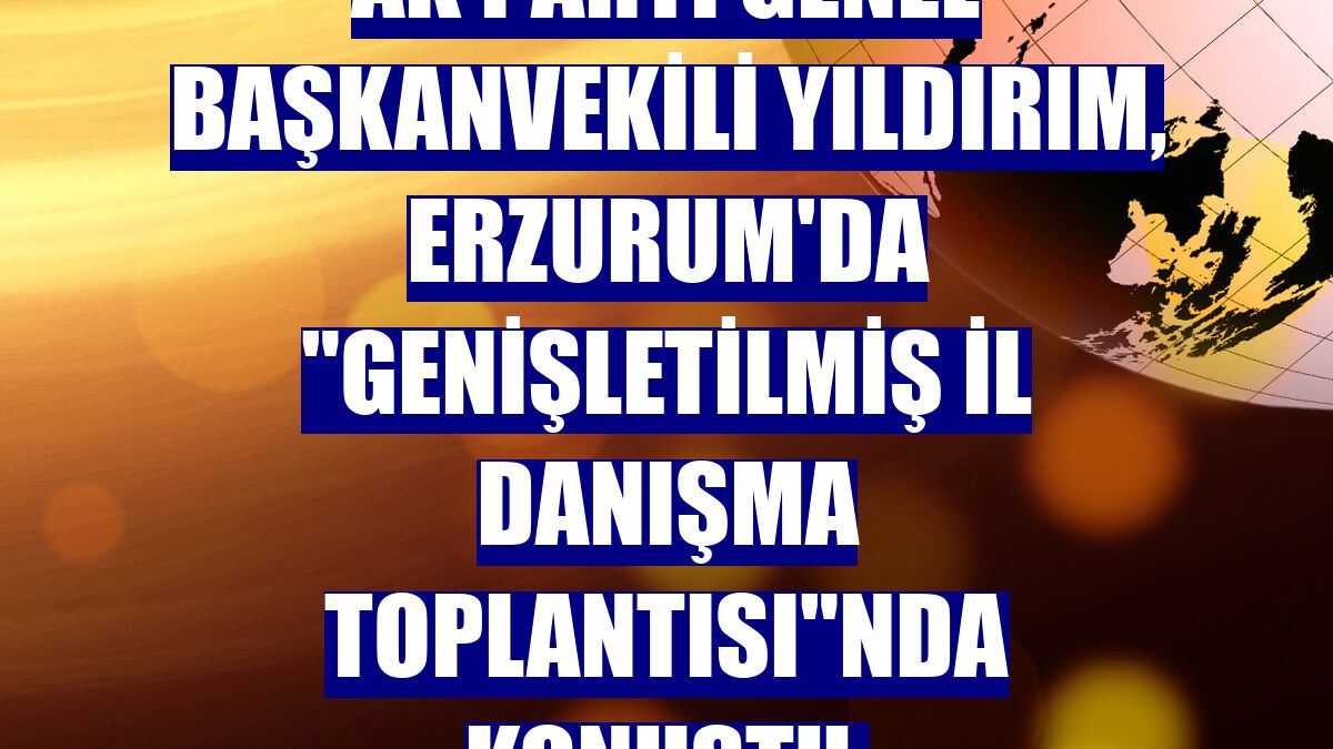 AK Parti Genel Başkanvekili Yıldırım, Erzurum'da "Genişletilmiş İl Danışma Toplantısı"nda konuştu: