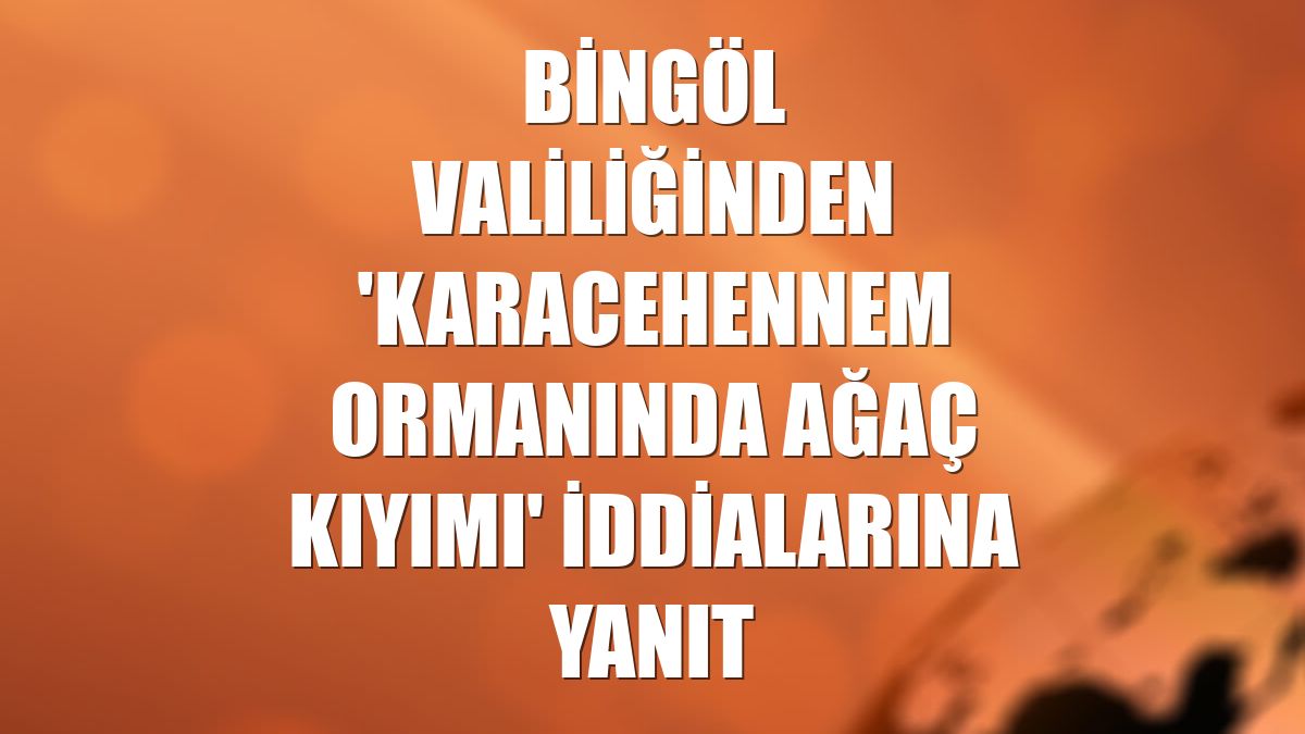Bingöl Valiliğinden 'Karacehennem Ormanında Ağaç Kıyımı' iddialarına yanıt