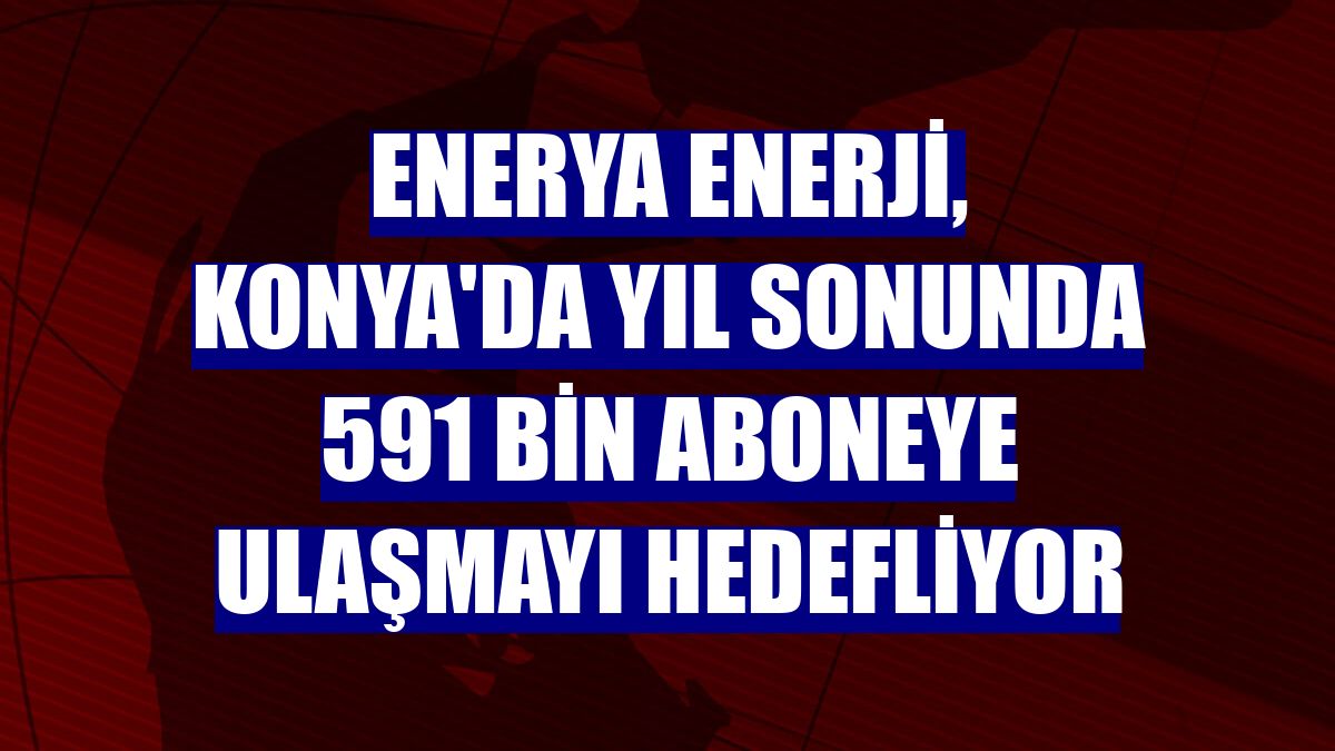 Enerya Enerji, Konya'da yıl sonunda 591 bin aboneye ulaşmayı hedefliyor