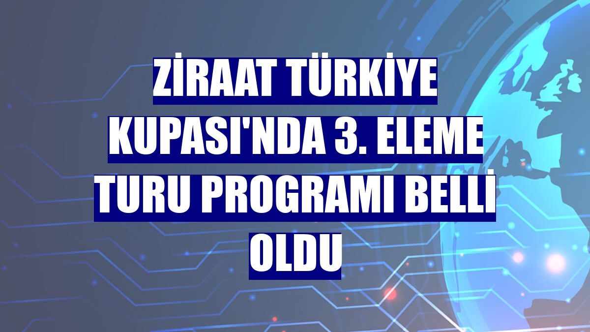 Ziraat Türkiye Kupası'nda 3. Eleme Turu programı belli oldu