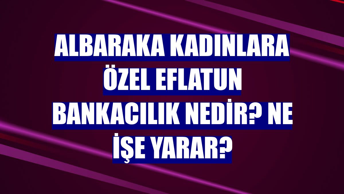 Albaraka kadınlara özel Eflatun Bankacılık Nedir? Ne İşe Yarar?