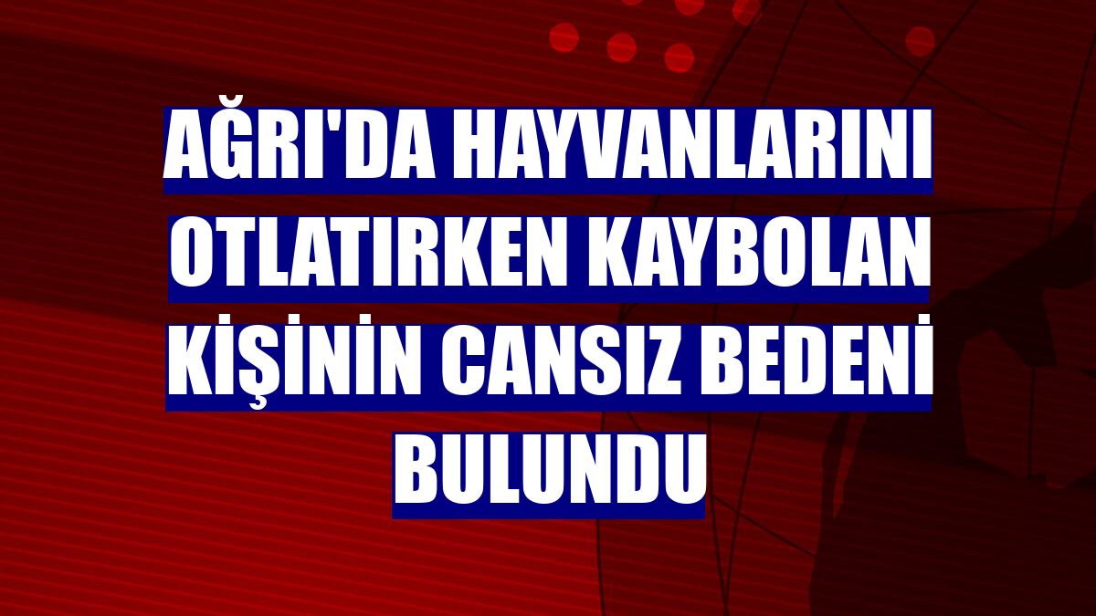 Ağrı'da hayvanlarını otlatırken kaybolan kişinin cansız bedeni bulundu