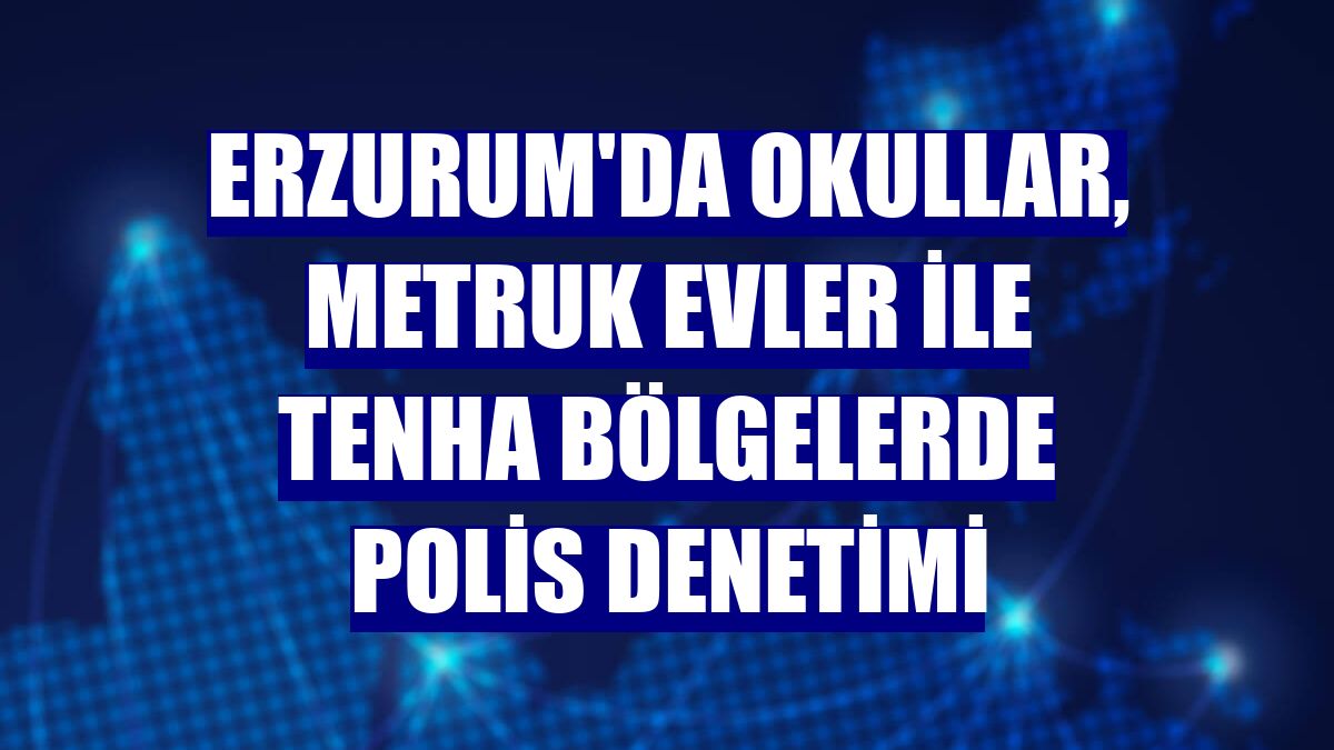 Erzurum'da okullar, metruk evler ile tenha bölgelerde polis denetimi