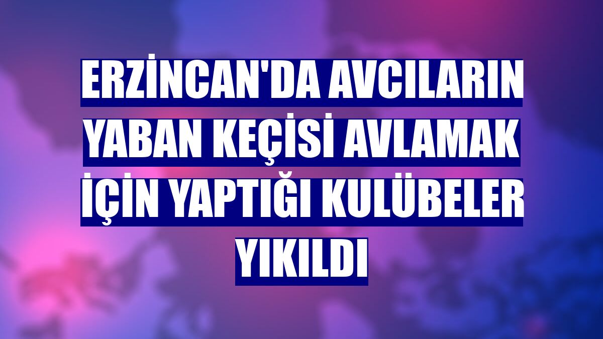 Erzincan'da avcıların yaban keçisi avlamak için yaptığı kulübeler yıkıldı
