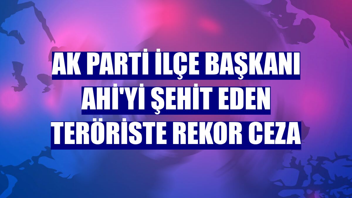 AK Parti İlçe Başkanı Ahi'yi şehit eden teröriste rekor ceza