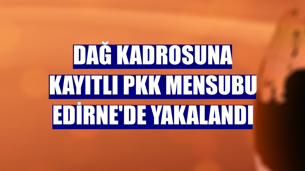 Dağ kadrosuna kayıtlı PKK mensubu Edirne'de yakalandı