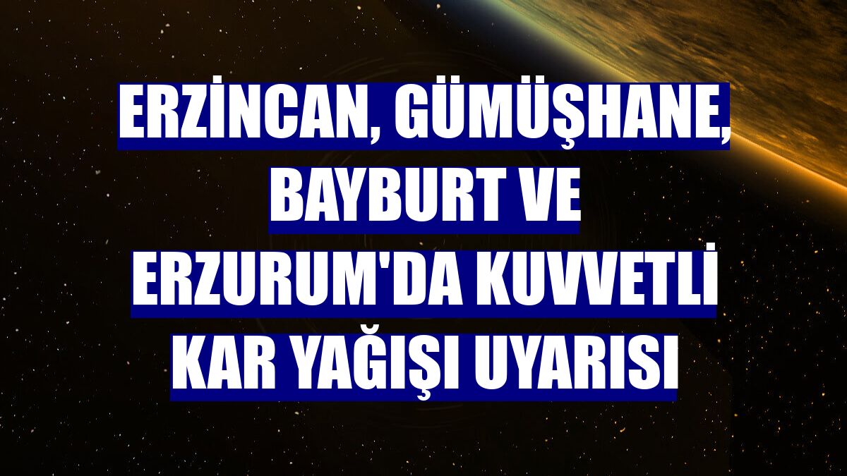 Erzincan, Gümüşhane, Bayburt ve Erzurum'da kuvvetli kar yağışı uyarısı