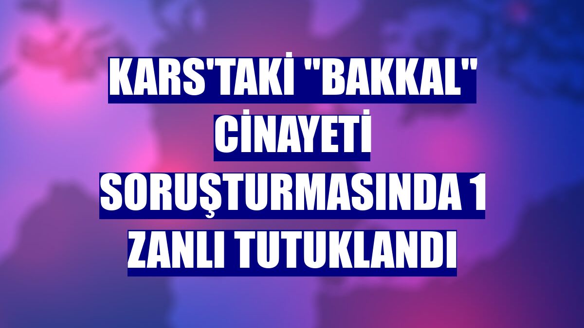 Kars'taki "bakkal" cinayeti soruşturmasında 1 zanlı tutuklandı