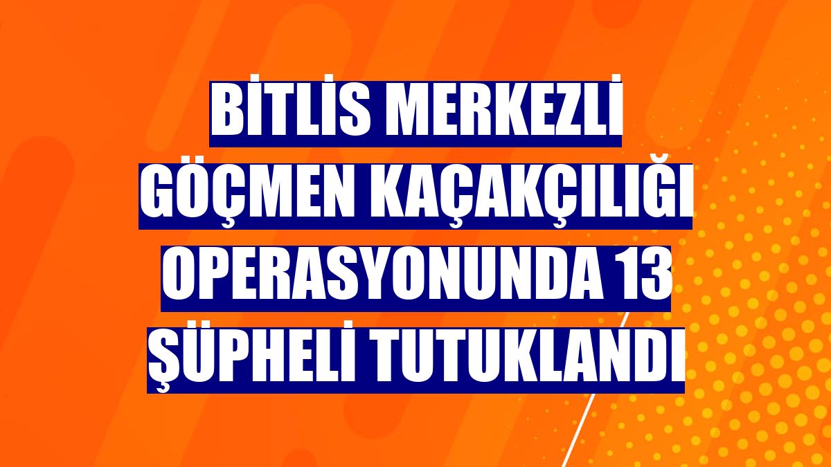 Bitlis merkezli göçmen kaçakçılığı operasyonunda 13 şüpheli tutuklandı