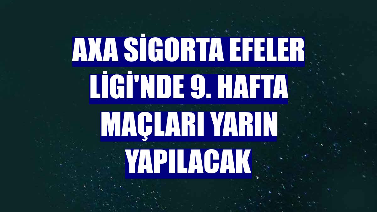 AXA Sigorta Efeler Ligi'nde 9. hafta maçları yarın yapılacak
