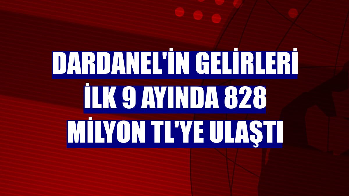Dardanel'in gelirleri ilk 9 ayında 828 milyon TL'ye ulaştı