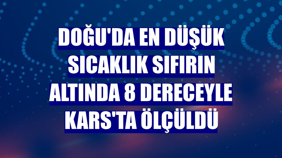 Doğu'da en düşük sıcaklık sıfırın altında 8 dereceyle Kars'ta ölçüldü