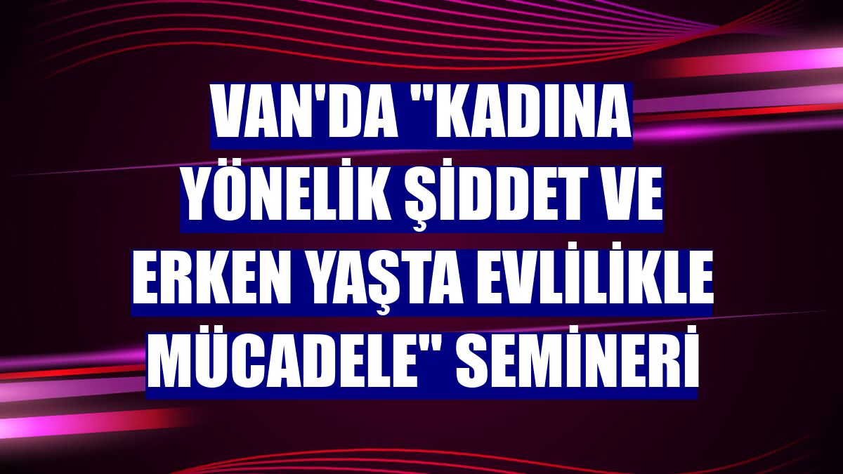 Van'da "Kadına Yönelik Şiddet ve Erken Yaşta Evlilikle Mücadele" semineri