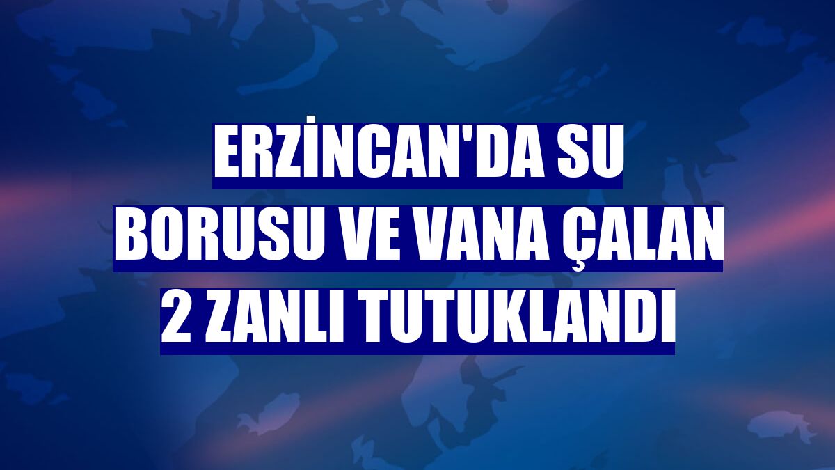 Erzincan'da su borusu ve vana çalan 2 zanlı tutuklandı
