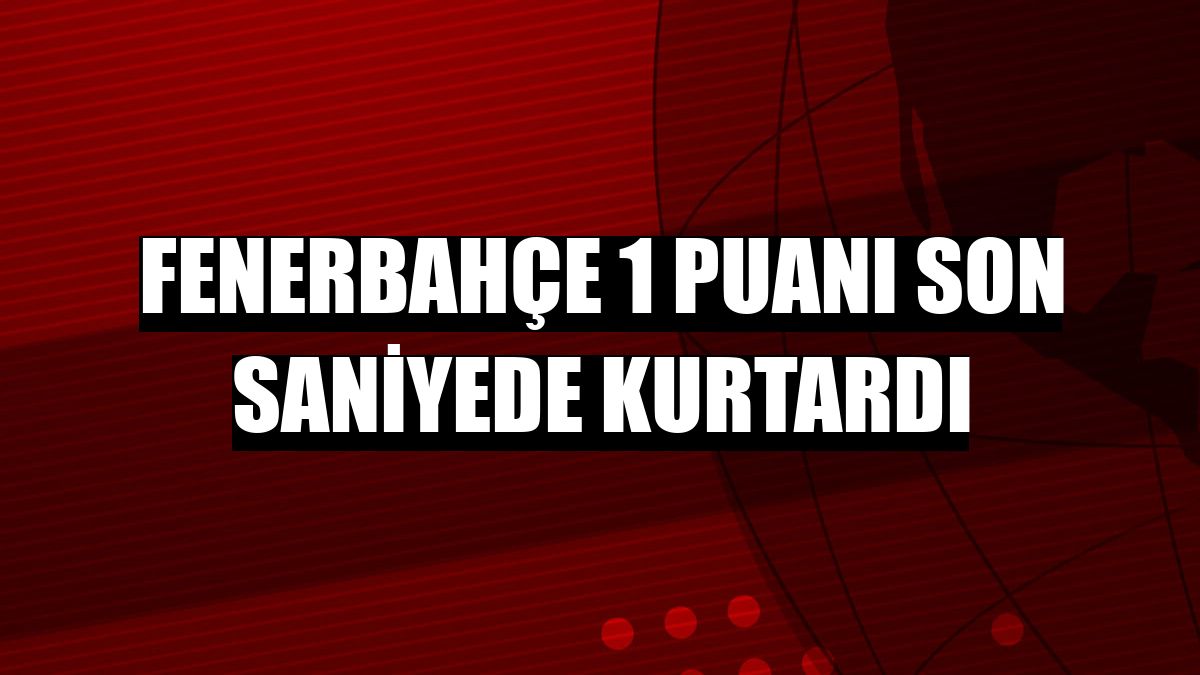 Fenerbahçe 1 puanı son saniyede kurtardı