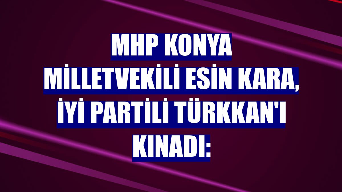 MHP Konya Milletvekili Esin Kara, İYİ Partili Türkkan'ı kınadı: