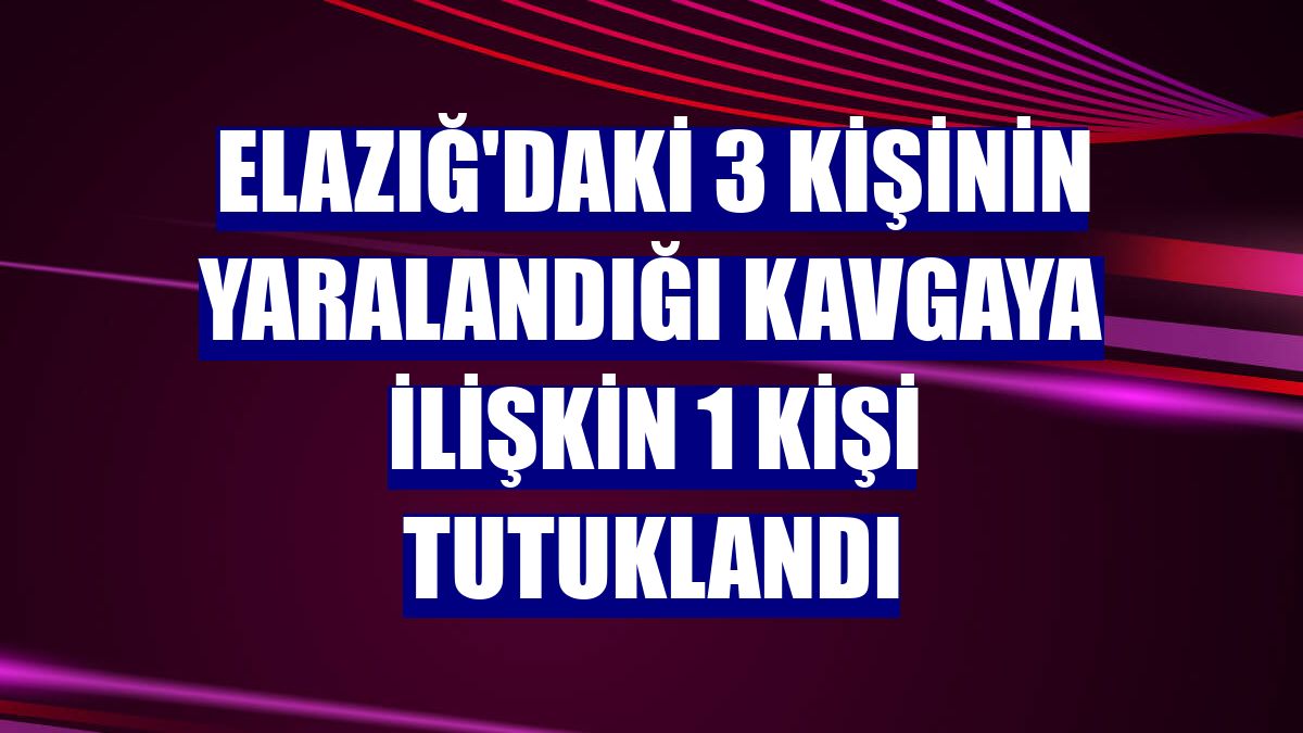 Elazığ'daki 3 kişinin yaralandığı kavgaya ilişkin 1 kişi tutuklandı