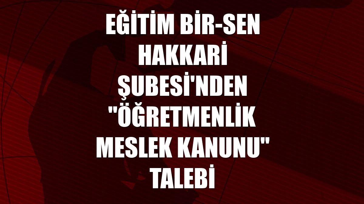Eğitim Bir-Sen Hakkari Şubesi'nden "Öğretmenlik Meslek Kanunu" talebi