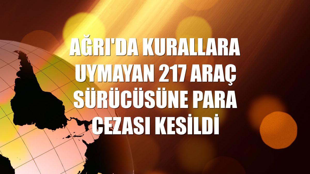 Ağrı'da kurallara uymayan 217 araç sürücüsüne para cezası kesildi
