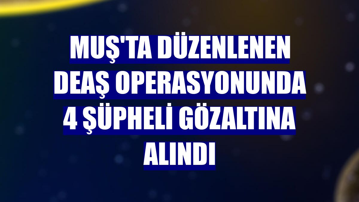 Muş'ta düzenlenen DEAŞ operasyonunda 4 şüpheli gözaltına alındı