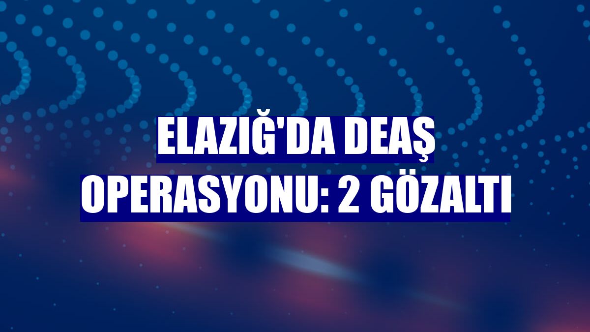 Elazığ'da DEAŞ operasyonu: 2 gözaltı