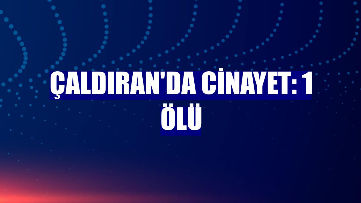 Çaldıran'da cinayet: 1 ölü