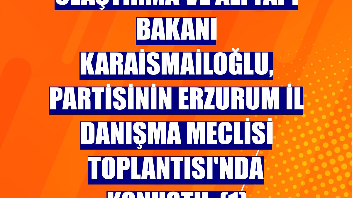 Ulaştırma ve Altyapı Bakanı Karaismailoğlu, partisinin Erzurum İl Danışma Meclisi Toplantısı'nda konuştu: (1)