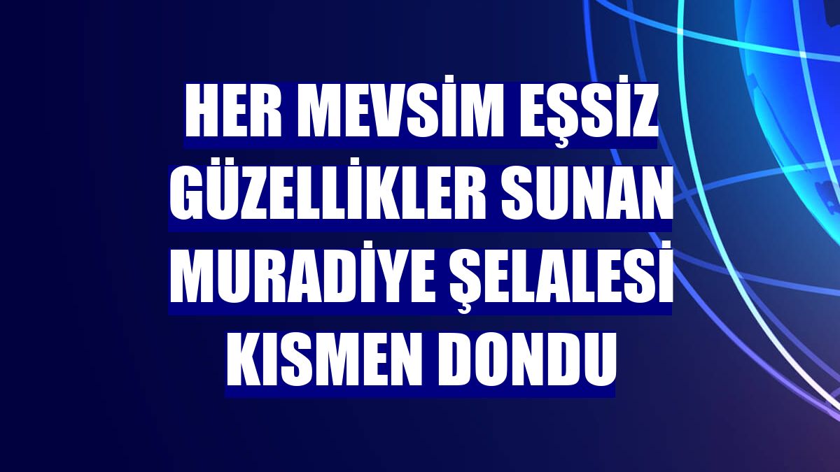 Her mevsim eşsiz güzellikler sunan Muradiye Şelalesi kısmen dondu