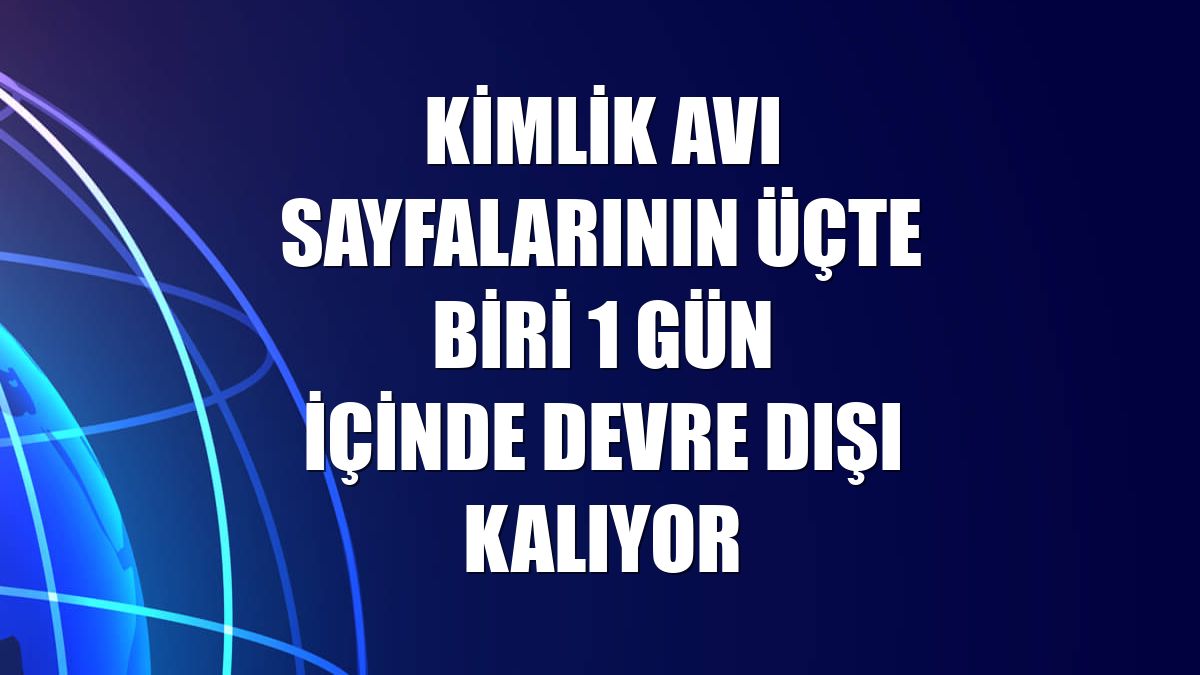 Kimlik avı sayfalarının üçte biri 1 gün içinde devre dışı kalıyor