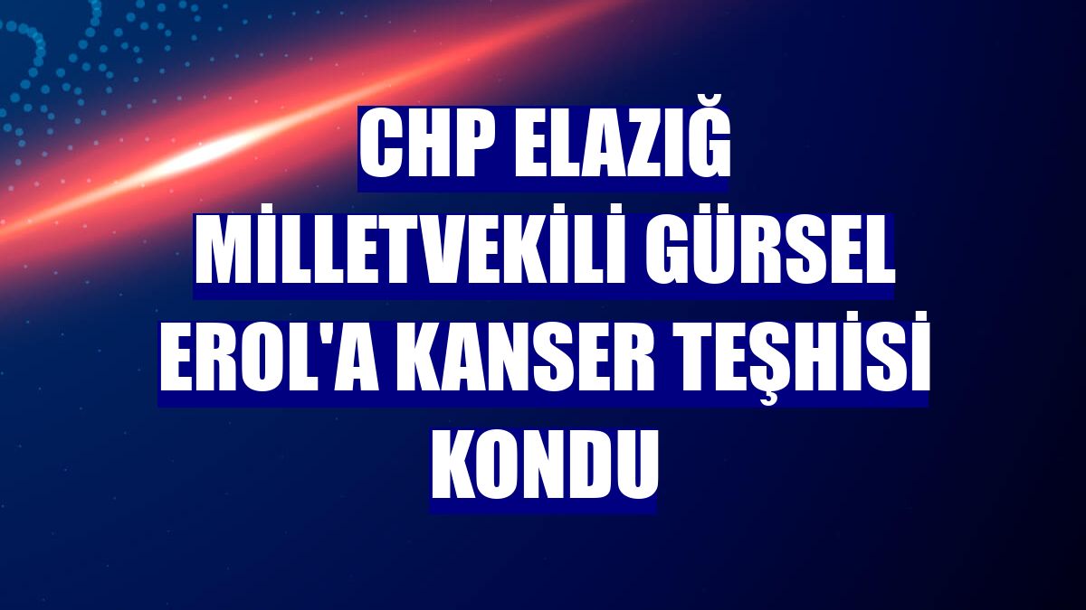 CHP Elazığ milletvekili Gürsel Erol'a kanser teşhisi kondu