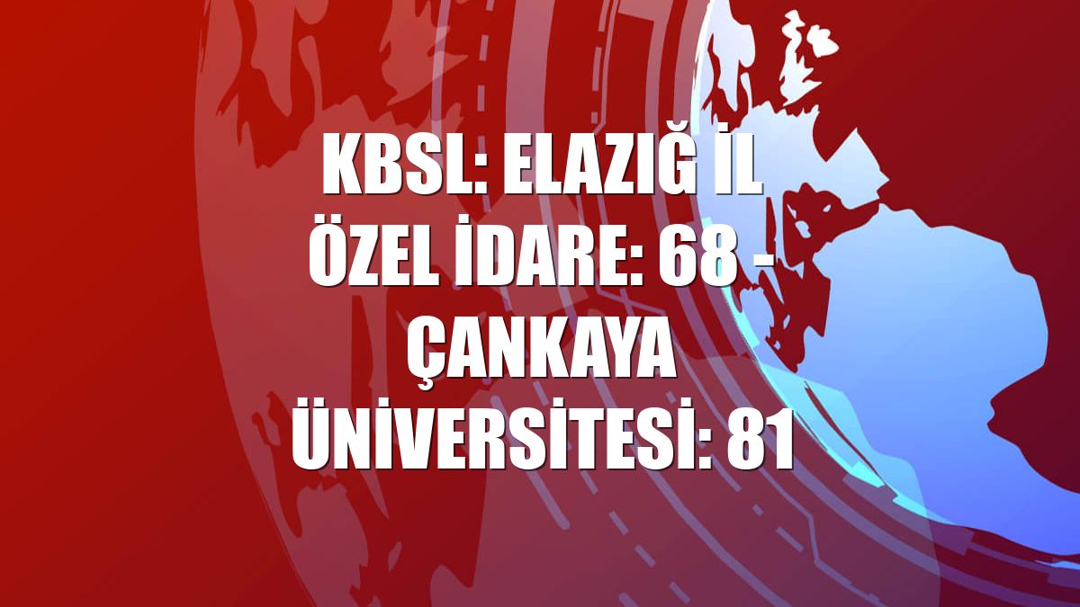 KBSL: Elazığ İl Özel İdare: 68 - Çankaya Üniversitesi: 81